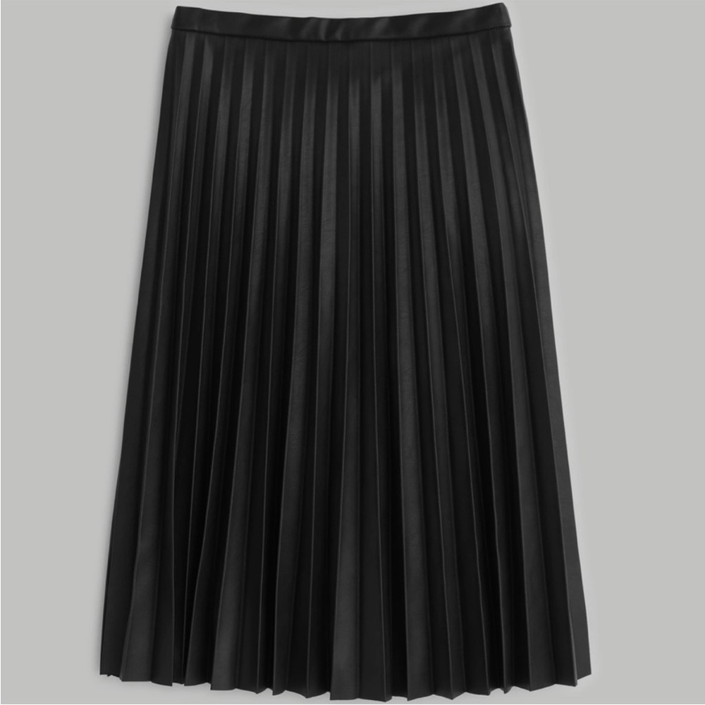 Jcrew faux leather pleated midi skirt, size 8